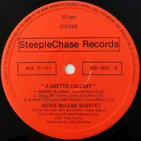 Jackie McLean - A Ghetto Lullaby (Vinyl, LP, Album, Stereo)