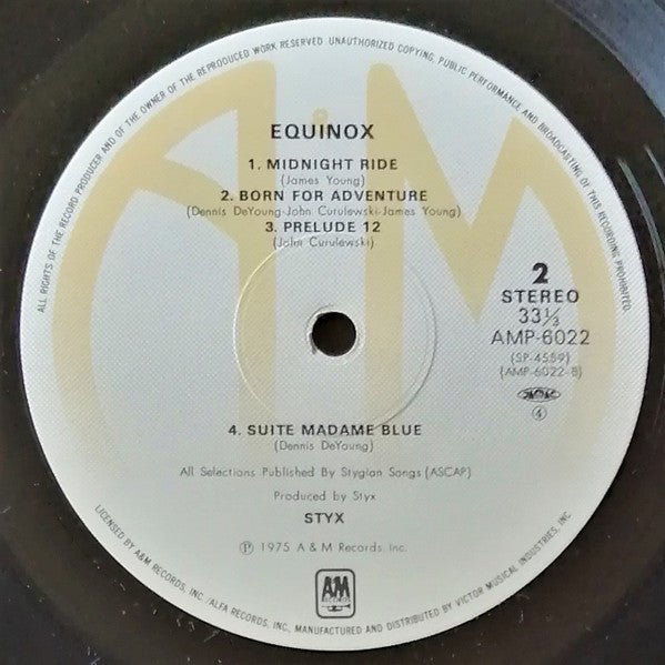 Styx - Equinox (Vinyl, LP, Album, Reissue)