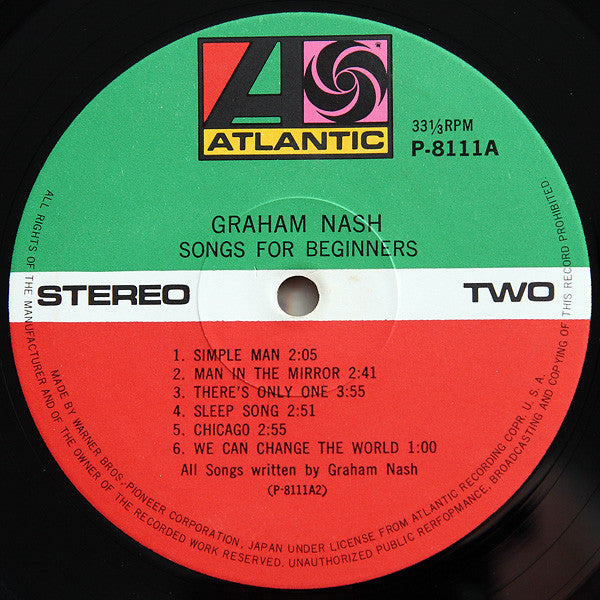 Graham Nash - Songs For Beginners (Vinyl, LP, Album, Stereo)