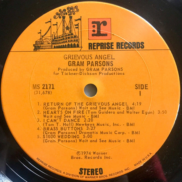 Gram Parsons - Grievous Angel (Vinyl, LP, Album) Very Good Plus (VG+) / Good Plus (G+)