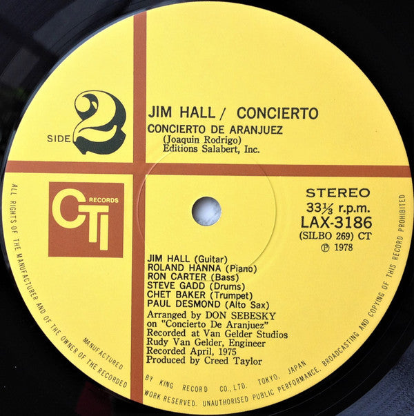 Jim Hall - Concierto = アランフェス協奏曲 (Vinyl, Album, LP, Limited Edition...