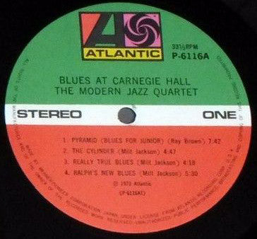 The Modern Jazz Quartet - Blues At Carnegie Hall (Vinyl, LP, Album, Stereo) Very Good Plus (VG+) / Very Good Plus (VG+)