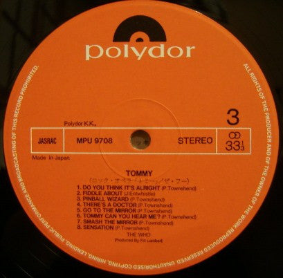 The Who - Tommy (2xVinyl, LP, Album, Reissue, Stereo) Very Good Plus (VG+) / Very Good (VG)