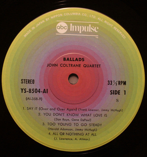 The John Coltrane Quartet - Ballads (Vinyl, LP, Album, Reissue, Ste...