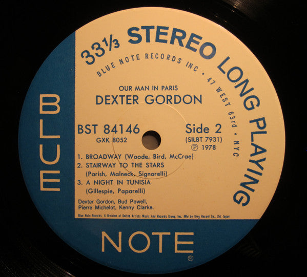 Dexter Gordon - Our Man In Paris (Vinyl, LP, Album, Stereo, Reissue) Very Good Plus (VG+) / Very Good (VG)