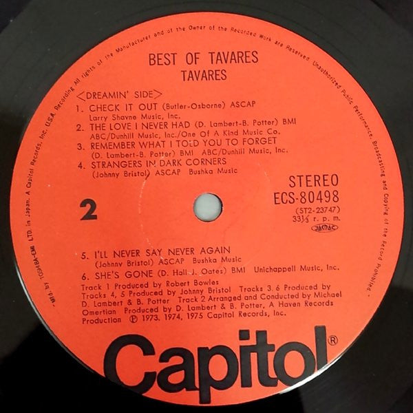 Tavares - Best Of Tavares (Vinyl, LP, Compilation) Very Good Plus (VG+) / Very Good Plus (VG+)