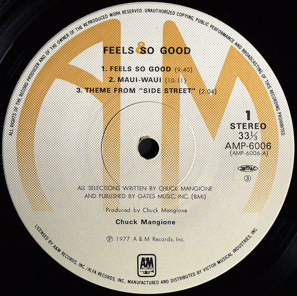 Chuck Mangione - Feels So Good (Vinyl, LP, Album, Reissue, Stereo) Very Good Plus (VG+) / Very Good (VG)