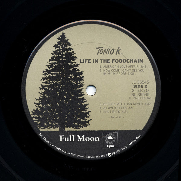 Tonio K. - Life In The Foodchain (Vinyl, LP, Album, Stereo) Very Good (VG) / Fair (F)