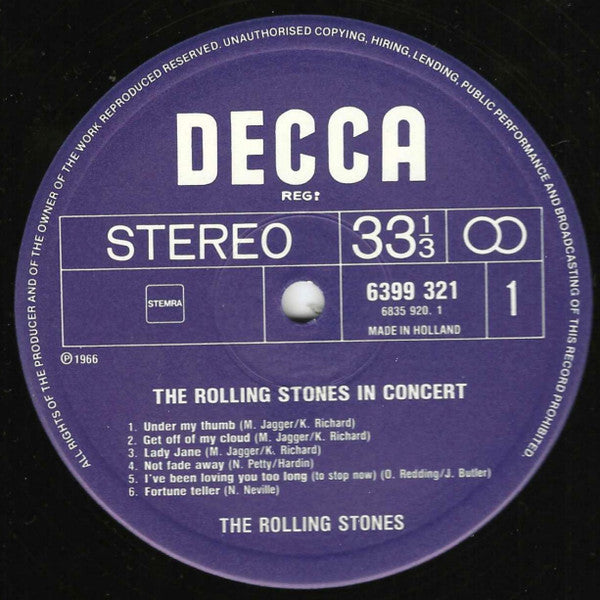 The Rolling Stones - In Concert (2xVinyl, LP, Compilation, Stereo) Very Good Plus (VG+) / Very Good Plus (VG+)