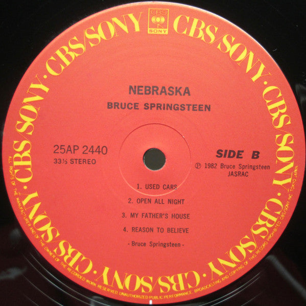 Bruce Springsteen - Nebraska (Vinyl, LP, Album, Reissue, Stereo) Very Good Plus (VG+) / Very Good Plus (VG+)