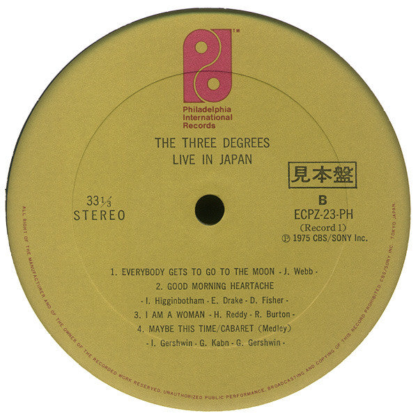 The Three Degrees - Live In Japan (2xVinyl, LP, Album, Promo) Very Good Plus (VG+) / Very Good (VG)