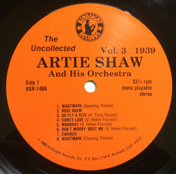 Artie Shaw And His Orchestra - The Uncollected Artie Shaw, Vol. 3, 1939 (Vinyl, LP, Album, Mono) Very Good Plus (VG+) / Very Good Plus (VG+)