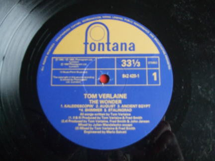 Tom Verlaine - The Wonder (Vinyl, LP, Album) Good Plus (G+) / Very Good Plus (VG+)