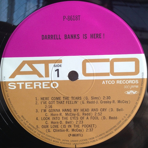 Darrell Banks - Darrell Banks Is Here! (Vinyl, LP, Album, Reissue, Stereo) Very Good (VG) / Very Good (VG)