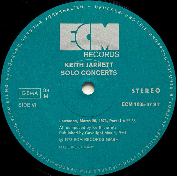 Keith Jarrett - Solo Concerts: Bremen / Lausanne (3xVinyl, Box Set, LP, Album, Stereo) Near Mint (NM or M-) / Near Mint (NM or M-)