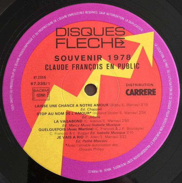 Claude François - Souvenir 1978 (2xVinyl, LP, Album) Very Good (VG) / Very Good (VG)