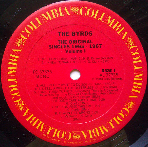 The Byrds - The Original Singles 1965-1967 Volume 1 (Vinyl, LP, Compilation, Mono) Very Good (VG) / Very Good (VG)