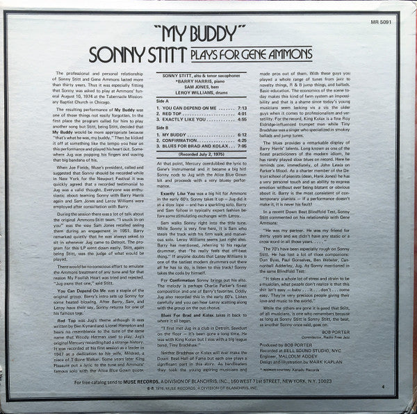 Sonny Stitt - "My Buddy" (Sonny Stitt Plays For Gene Ammons) (Vinyl...