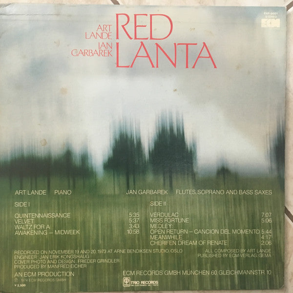 Art Lande - Red Lanta (Vinyl, LP, Album) Very Good Plus (VG+) / Good Plus (G+)