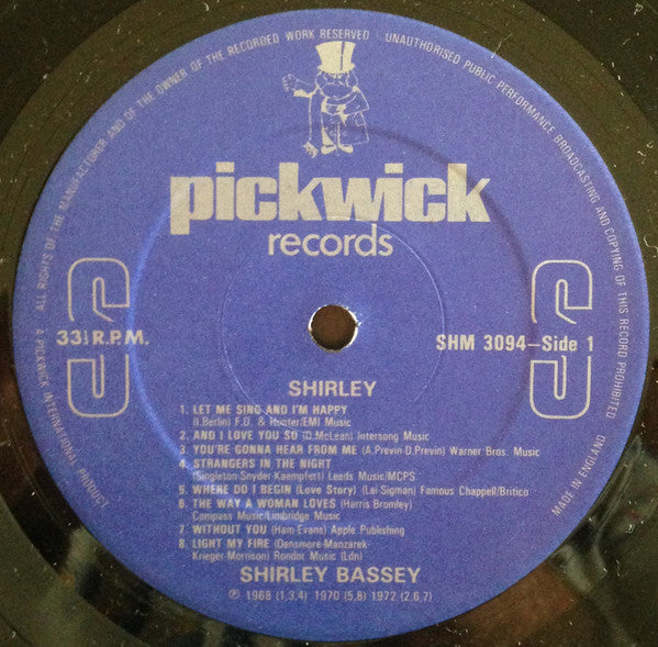Shirley Bassey - Shirley (Vinyl, LP, Compilation) Good Plus (G+) / Very Good Plus (VG+)