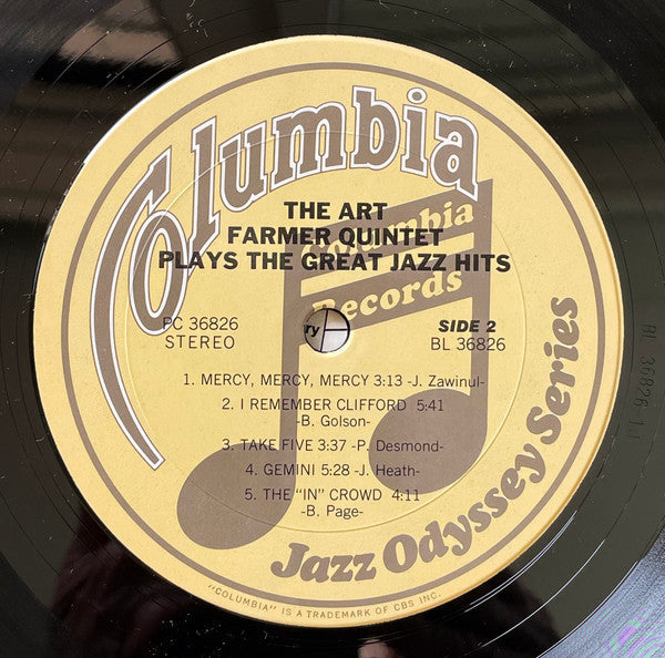 Art Farmer - The Art Farmer Quintet Plays The Great Jazz Hits (Vinyl, LP, Album, Reissue, Remastered) Very Good Plus (VG+) / Very Good Plus (VG+)