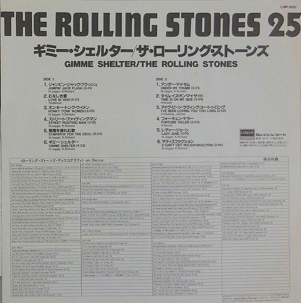 The Rolling Stones - Gimme Shelter (Vinyl, LP, Compilation, Reissue) Very Good Plus (VG+) / Very Good Plus (VG+)