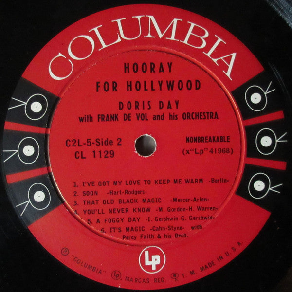 Doris Day - Hooray For Hollywood (2xVinyl, LP, Album) Good Plus (G+) / Good Plus (G+)
