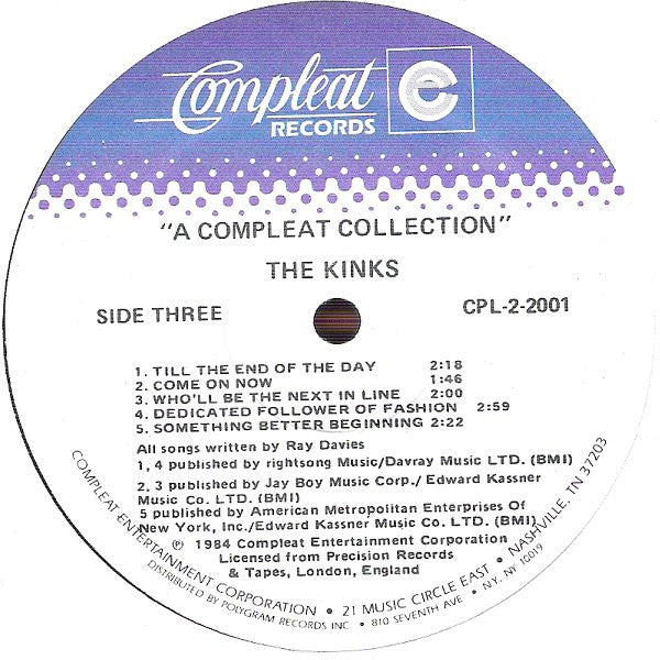 The Kinks - A Compleat Collection (2xVinyl, LP, Compilation) Very Good Plus (VG+) / Very Good (VG)