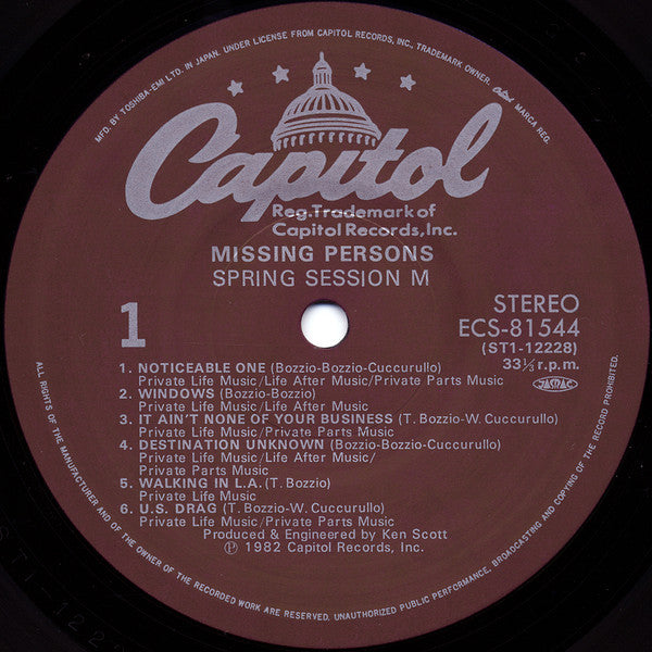 Missing Persons - Spring Session M (Vinyl, LP, Album, Stereo)