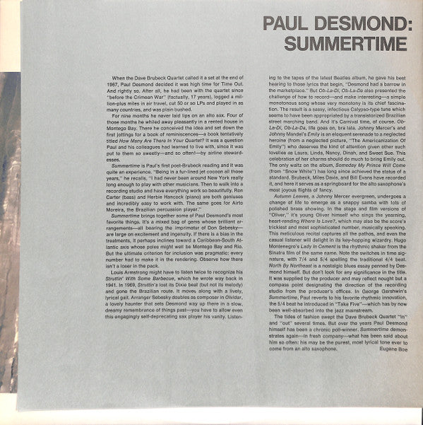 Paul Desmond - Summertime (Vinyl, LP, Album, Limited Edition, Reissue)