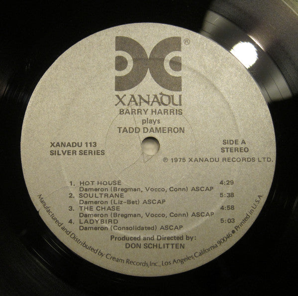Barry Harris (2) - Barry Harris Plays Tadd Dameron (Vinyl, LP, Album) Very Good Plus (VG+) / Very Good (VG)