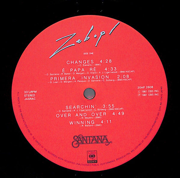 Santana - Zebop! (Vinyl, LP, Album, Reissue) Very Good Plus (VG+) / Very Good Plus (VG+)