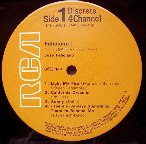 José Feliciano - Feliciano! (Vinyl, LP, Album, Quadraphonic) Good Plus (G+) / Very Good Plus (VG+)