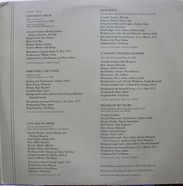 Linda Ronstadt - Greatest Hits (Vinyl, LP, Compilation, Reissue) Very Good (VG) / Very Good (VG)
