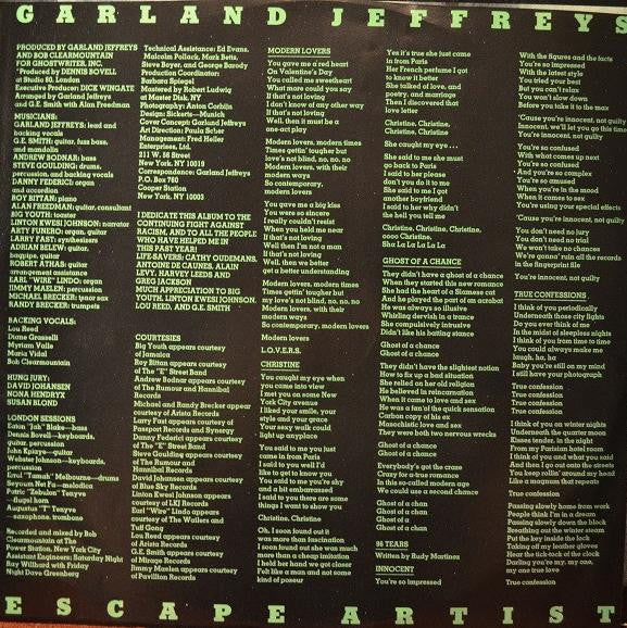 Garland Jeffreys - Escape Artist (Vinyl, Vinyl, LP, Album, Stereo, 7", 33 ⅓ RPM, EP, Promo, Stereo) Very Good Plus (VG+) / Very Good Plus (VG+)