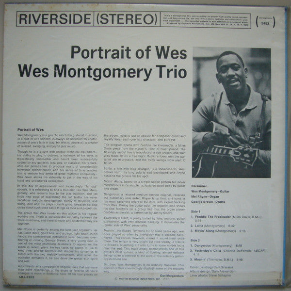 The Wes Montgomery Trio - Portrait Of Wes (Vinyl, LP, Stereo, Reissue, Album) Very Good Plus (VG+) / Very Good (VG)