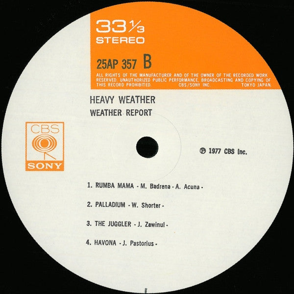 Weather Report - Heavy Weather (Vinyl, LP, Album, Stereo) Very Good (VG) / Very Good Plus (VG+)