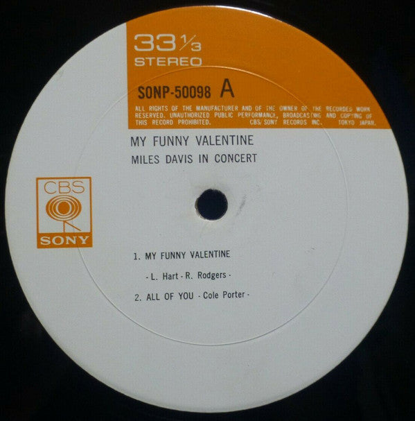 Miles Davis - My Funny Valentine - Miles Davis In Concert (Vinyl, L...