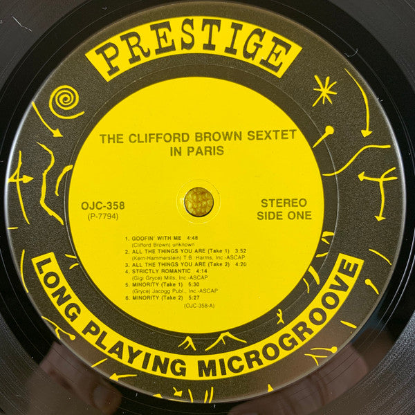 Clifford Brown Sextet - The Clifford Brown Sextet In Paris (Vinyl, LP, Compilation, Reissue, Remastered) Very Good Plus (VG+) / Very Good (VG)
