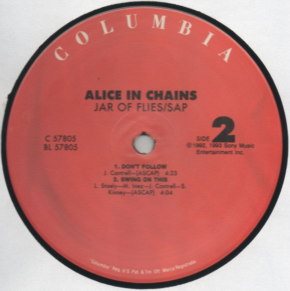Alice In Chains - Jar Of Flies / Sap (Vinyl, Vinyl, All Media, LP, EP, LP, EP, Single Sided, Etched, Compilation, Limited Edition) Near Mint (NM or M-) / Near Mint (NM or M-)