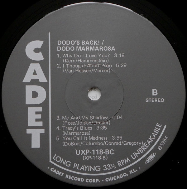 Dodo Marmarosa - Dodo's Back (Vinyl, LP, Album, Reissue, Stereo) Very Good (VG) / Very Good (VG)