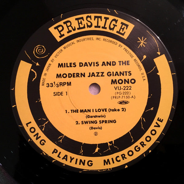 Miles Davis - Miles Davis And The Modern Jazz Giants (Vinyl, LP, Album, Compilation, Reissue, Mono) Very Good Plus (VG+) / Very Good Plus (VG+)