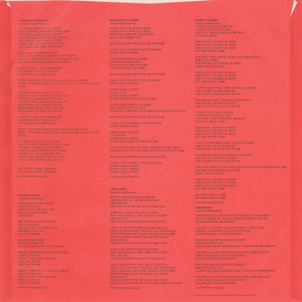 The Beatles - 1962-1966 = 1962年〜1966年 (Vinyl, LP, Album, Compilatio...