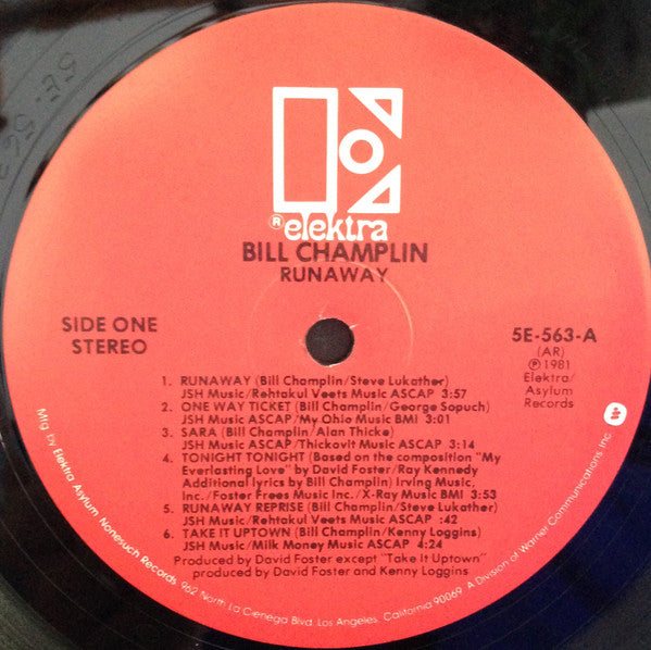 Bill Champlin - Runaway (Vinyl, LP, Album, Stereo)