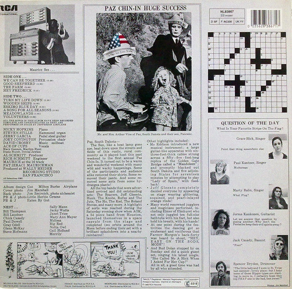 Jefferson Airplane - Volunteers (Vinyl, LP, Album, Reissue) Very Good (VG) / Very Good Plus (VG+)
