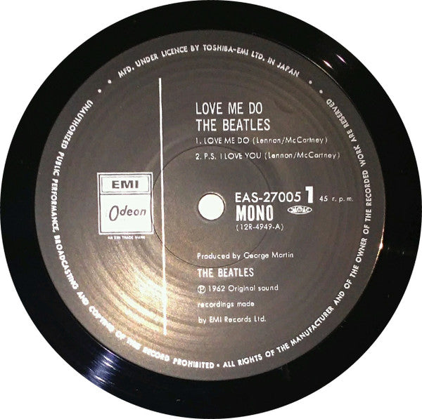 The Beatles - Love Me Do (Vinyl, 12", 45 RPM, Single, Reissue, Mono) Very Good Plus (VG+) / Very Good (VG)