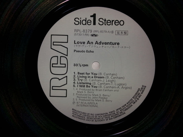 Pseudo Echo - Love An Adventure (Vinyl, LP, Album, Promo) Near Mint (NM or M-) / Near Mint (NM or M-)