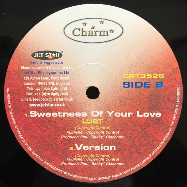 Beenie Man - Missing You / Sweetness Of Your Love (Vinyl, 12", 45 RPM) Very Good Plus (VG+) / Very Good (VG)