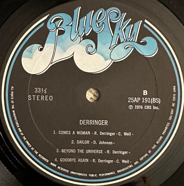 Derringer (2) - Derringer (Vinyl, LP, Album) Very Good Plus (VG+) / Very Good Plus (VG+)