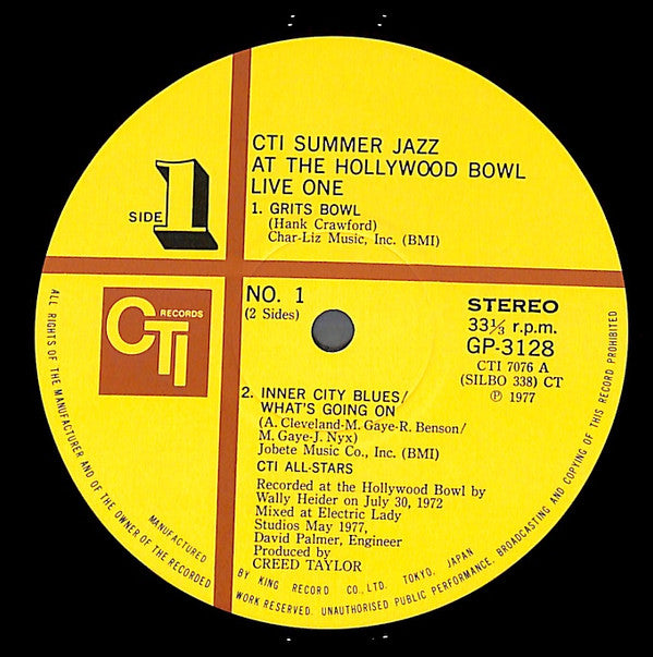 CTI All-Stars - CTI Summer Jazz At The Hollywood Bowl Live One (Vinyl, LP, Album) Very Good Plus (VG+) / Very Good Plus (VG+)